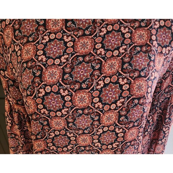 Loft Outlet Blouse Womens size MP Floral Print 3/4 Bell Sleeve Top Boho - Picture 2 of 9